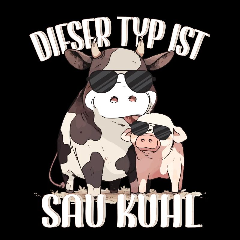 This guy is sow cool cow farmer funny idea