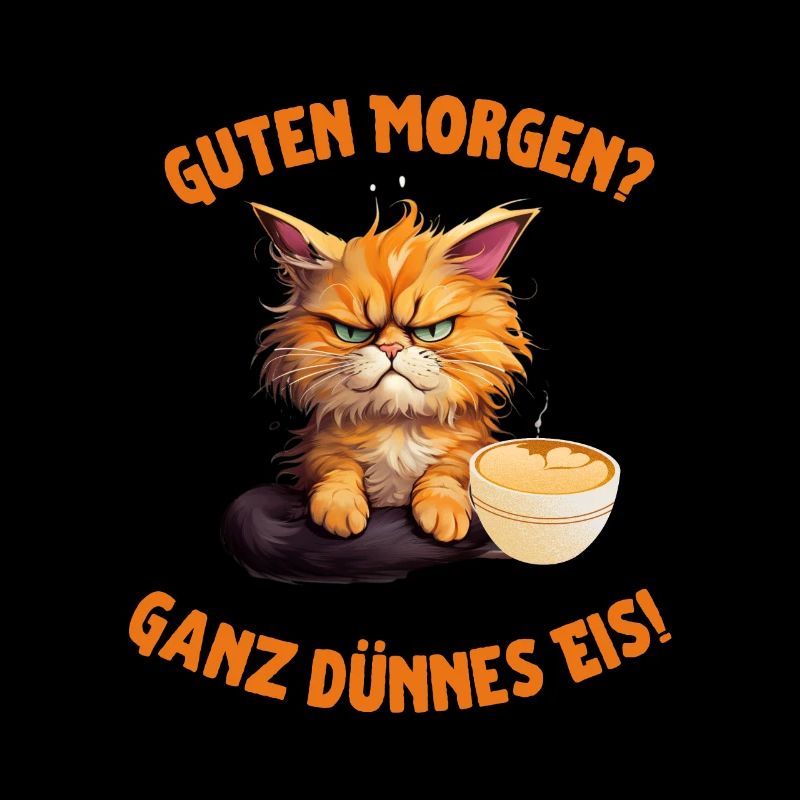 Guten Morgen? Ganz dünnes Eis! Morgenmuffel Katze