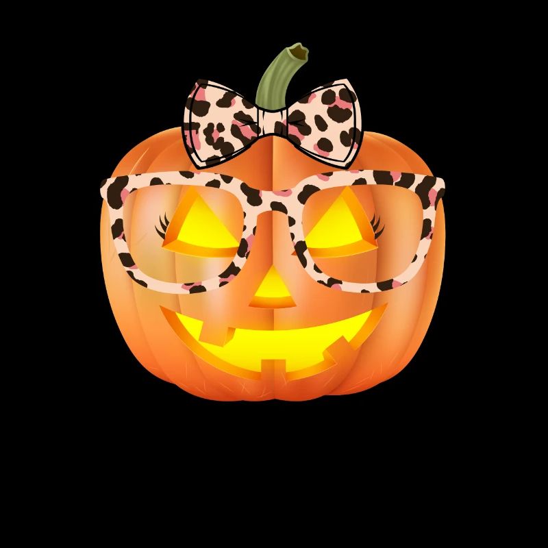 Cute Pumpkin Face Leopard Glasses Halloween