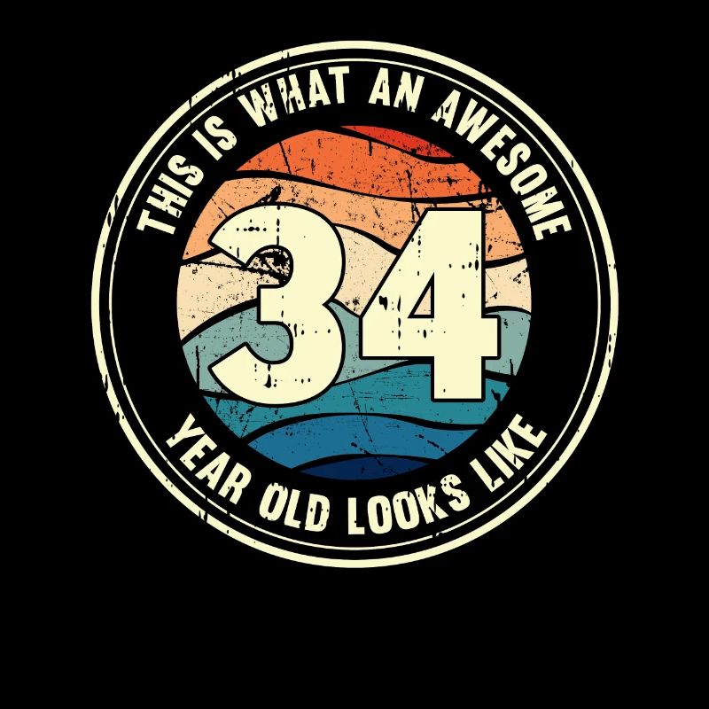 34. Geburtstag so sieht man mit 34 Retro Geschenk