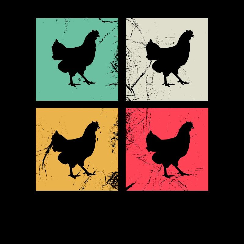 Chicken Chickens Rooster Farmer Retro Farm Gift