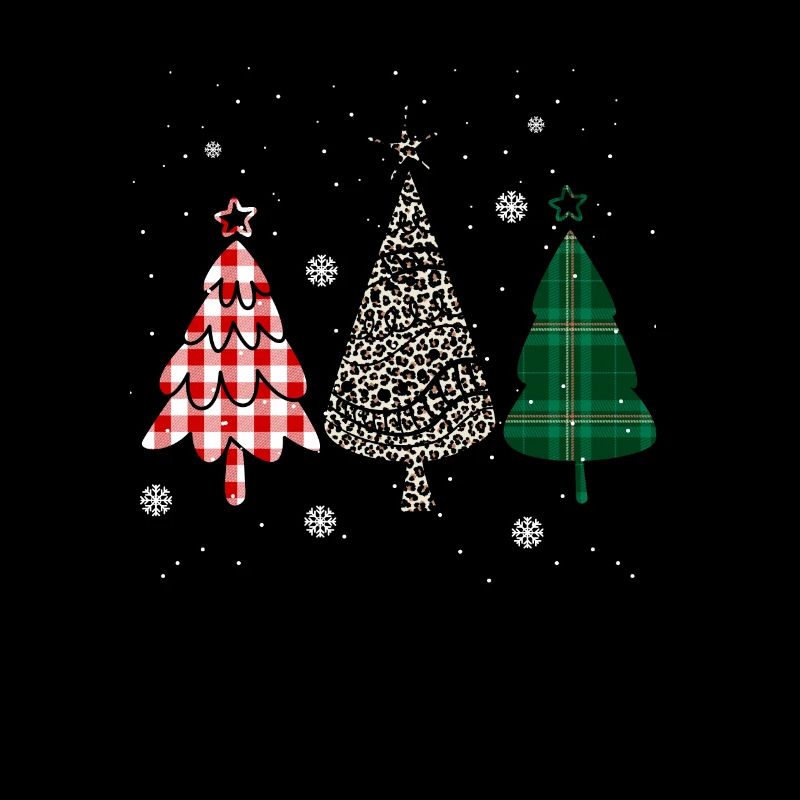 Joyeux Noël Buffalo Trees Leopard Plaid Print