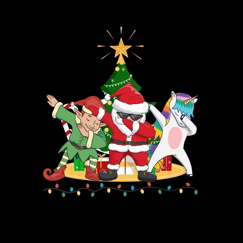 Dabbing Weihnachtsmann Elf Einhorn Weihnachtsbaum