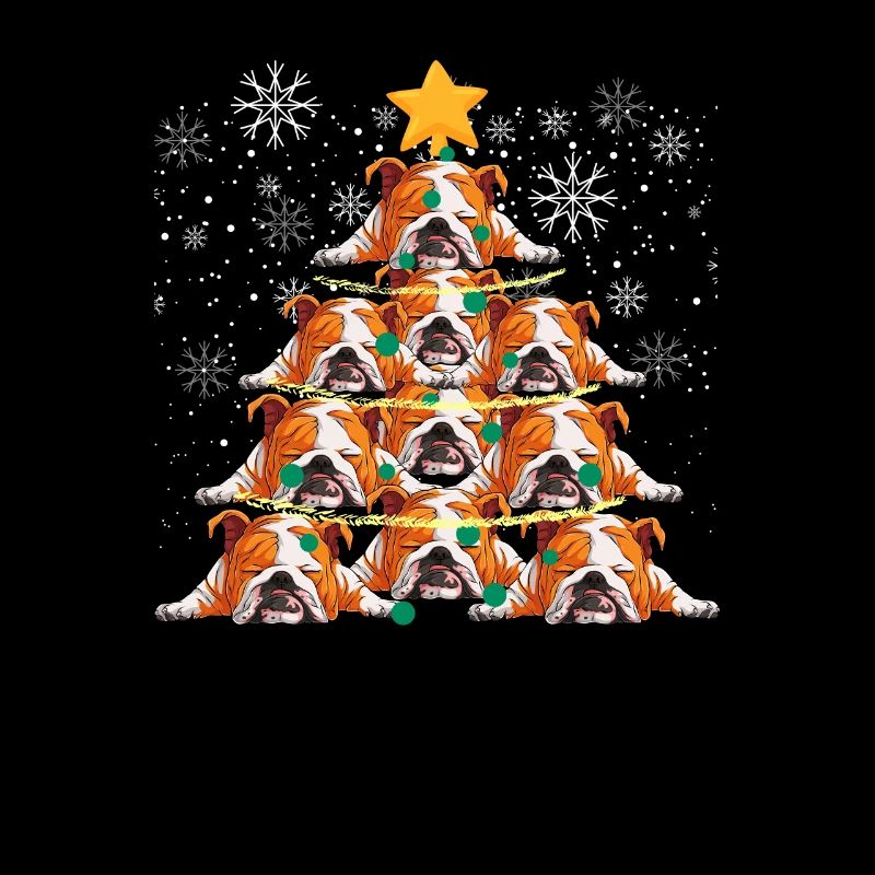Bouledogue anglais arbre de Noël Chien de Noël