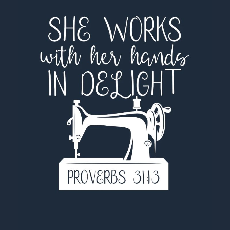 She works with her hands in joy sewing