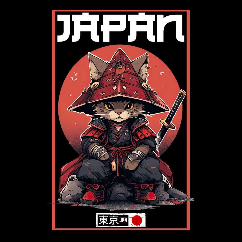 Asien Katze Japanischer Samurais Samurai