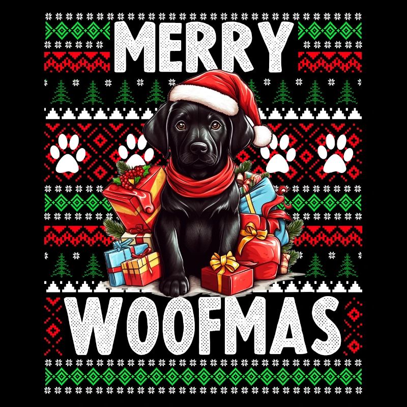 Dog Lover Christmas - Pull de Noël moche noir