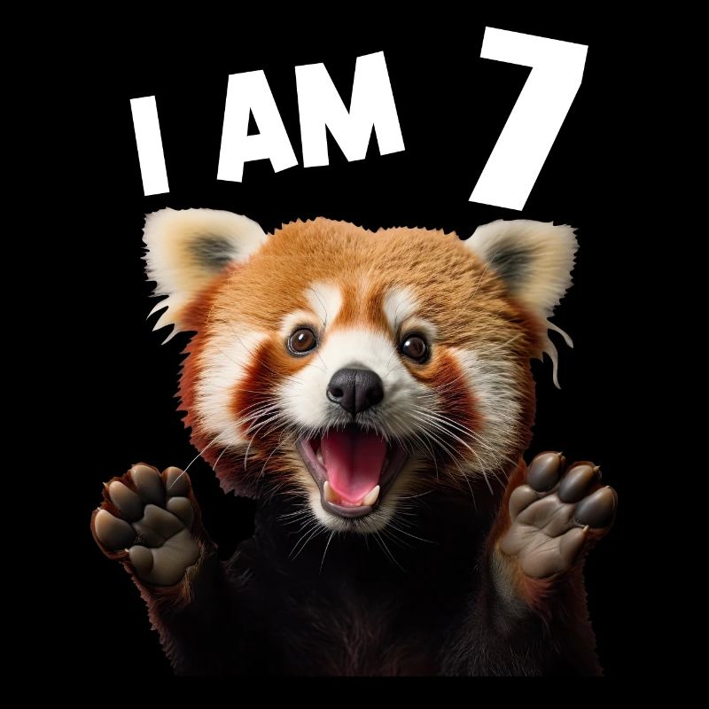 7 ans de 7 ans de 7e anniversaire du petit panda panda roux