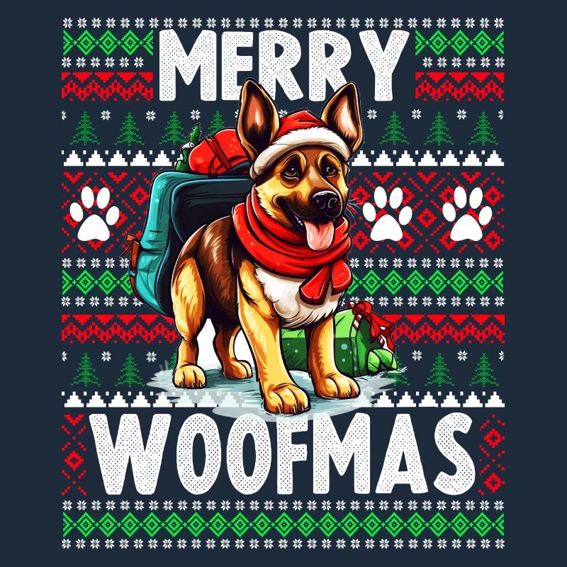 Noël amoureux des chiens - Pull de Noël moche Germa
