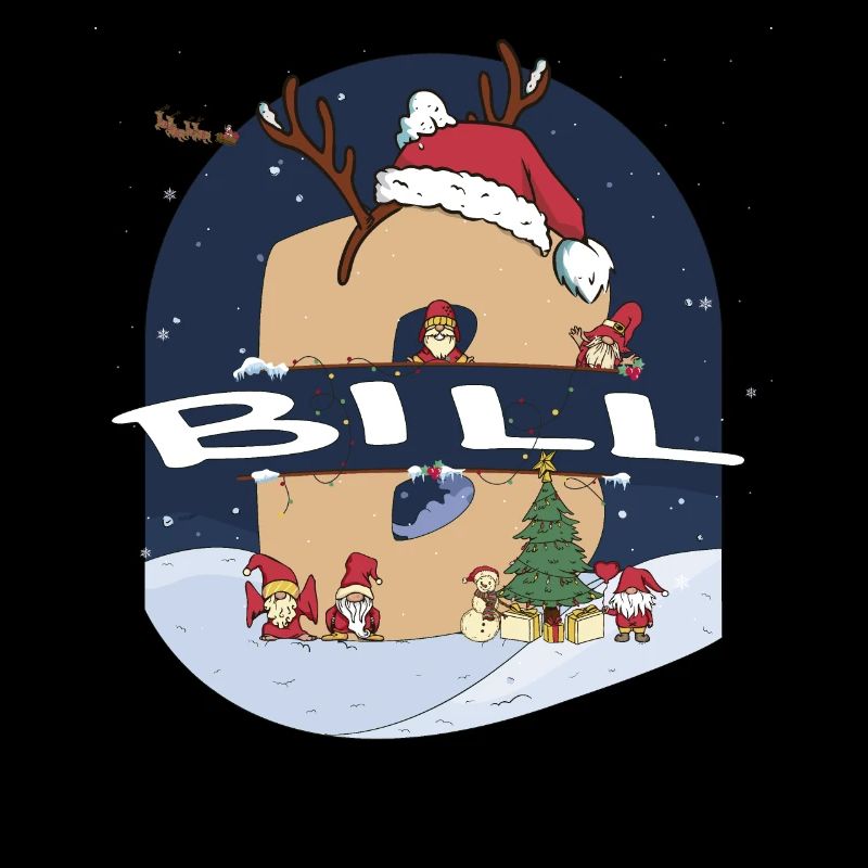 Nom de projet de loi génial avec Santa Hat dans le thème de Noël