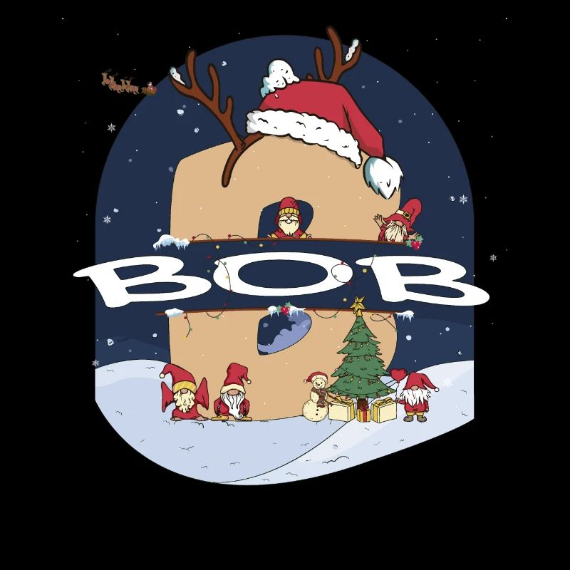 Super Bob Name w Santa Hat dans le thème de Noël