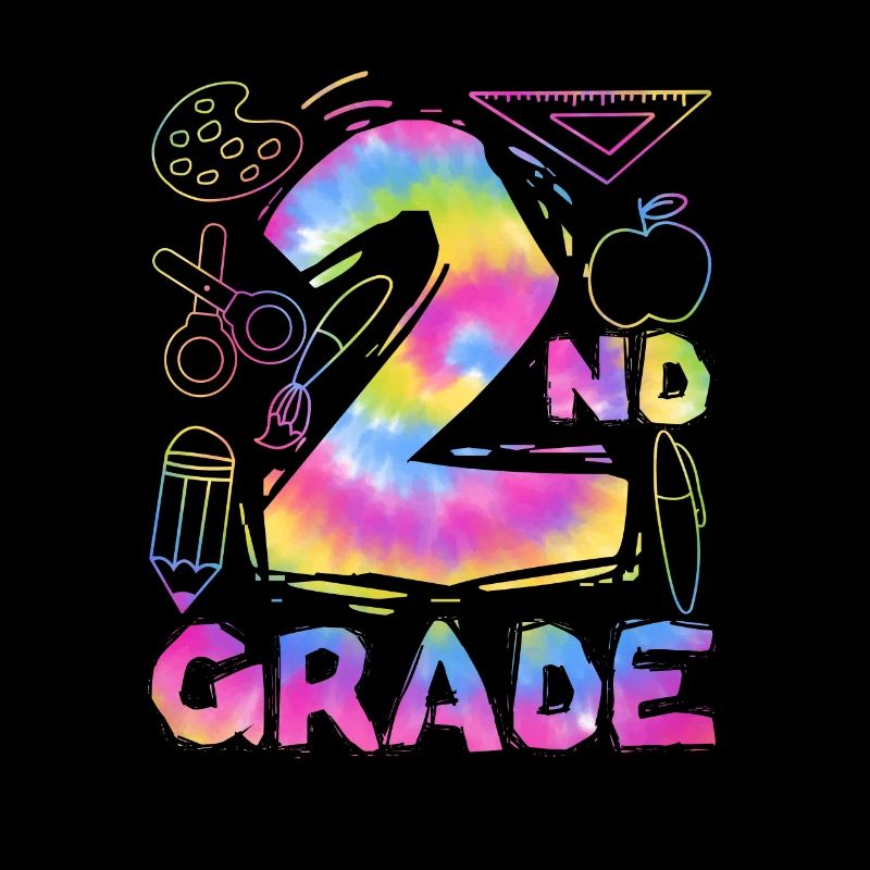 Tie Dye 2nd Grade Second Typography Team Student