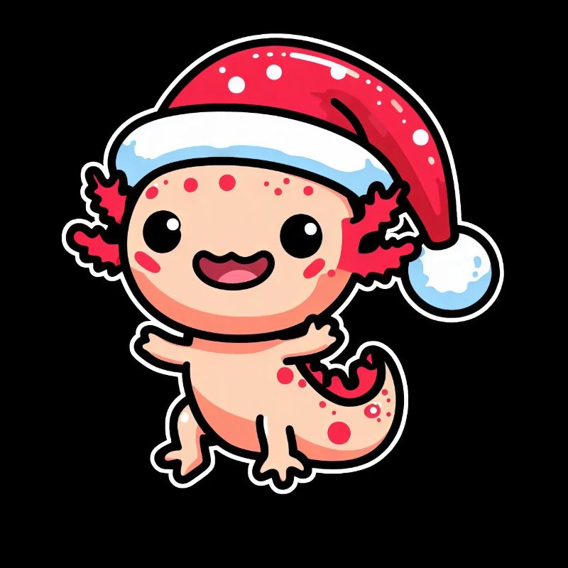 Merry Axolotl: Christmas Joy with Hat