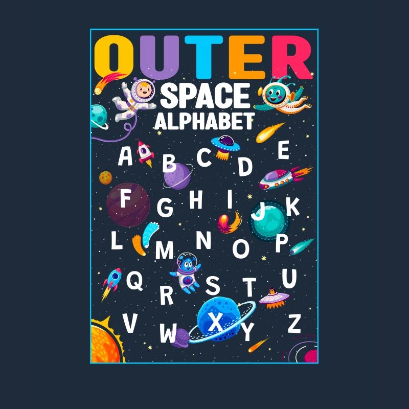 Outer Space Alphabet Kindergarten Lehrer 100 Tage