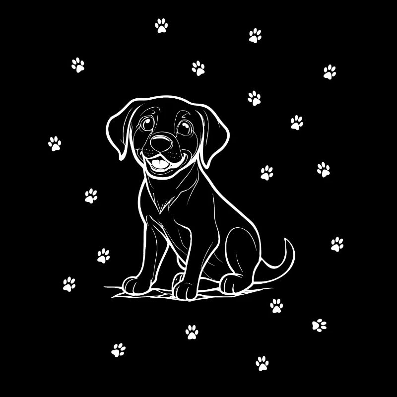 Labrador Retriever mit kleinen Pfoten