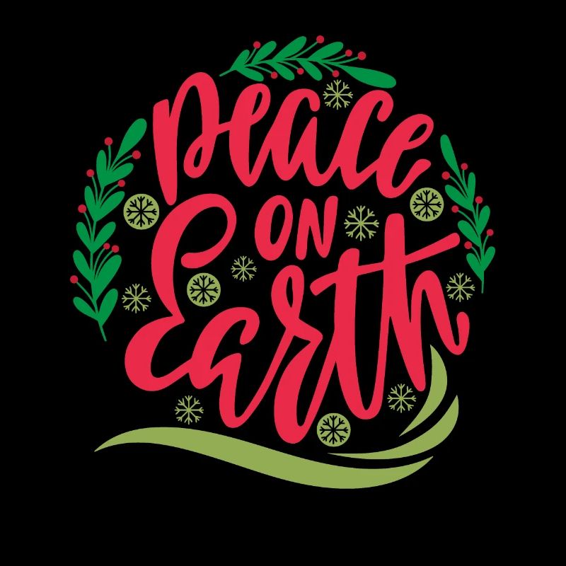 Paix sur la terre typographie, gui de Noël