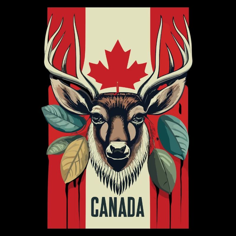 Canada Deer Maple Leaf