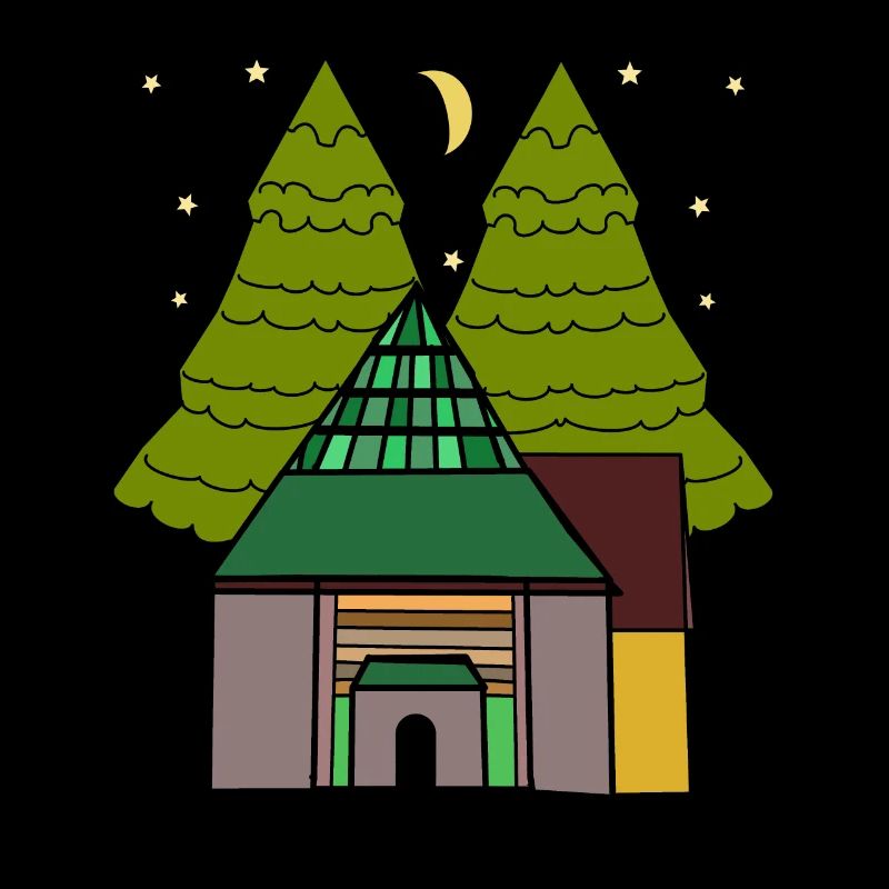 House, Night, Sky, Starry, Sky, Forest Dweller