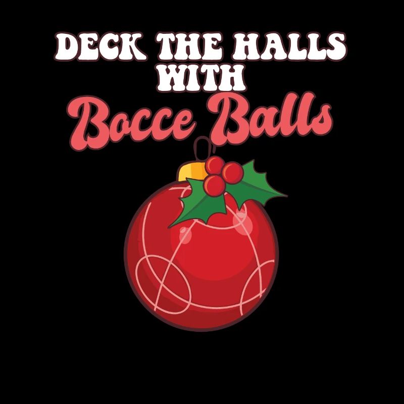 Christmas Deck The Halls With Bocce Ball Player