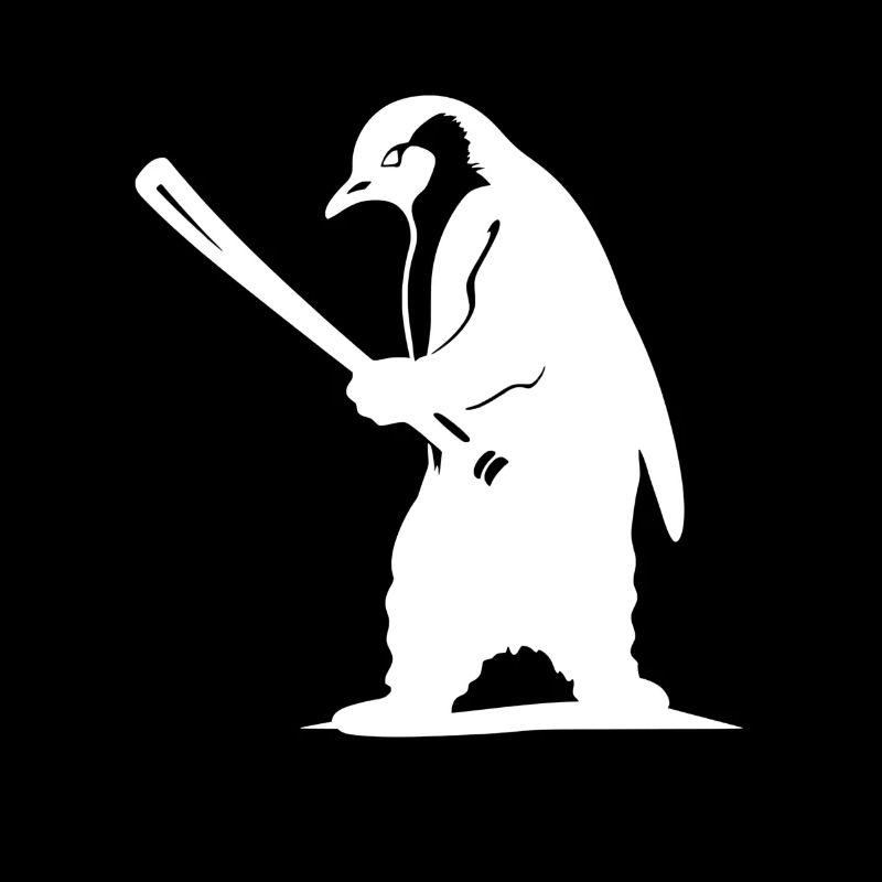 Silhouette de joueur de baseball pingouin
