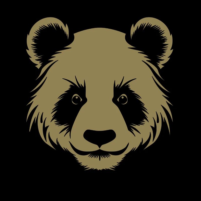 Panda Silhouette Kopf Portrait