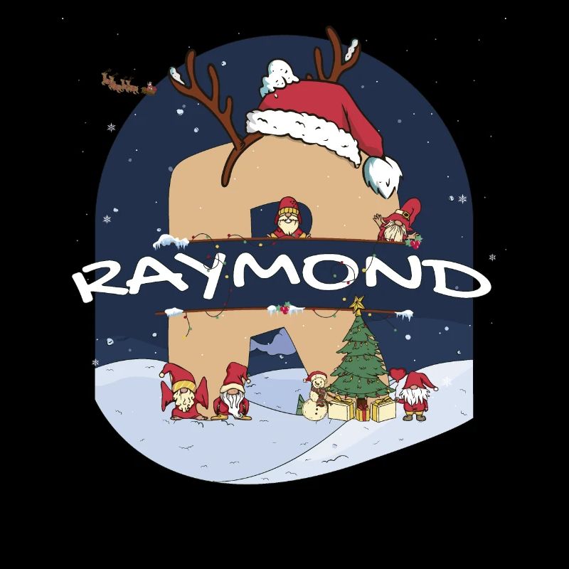 Impressionnant nom de Raymond w chapeau de père Noël dans le thème de Noël