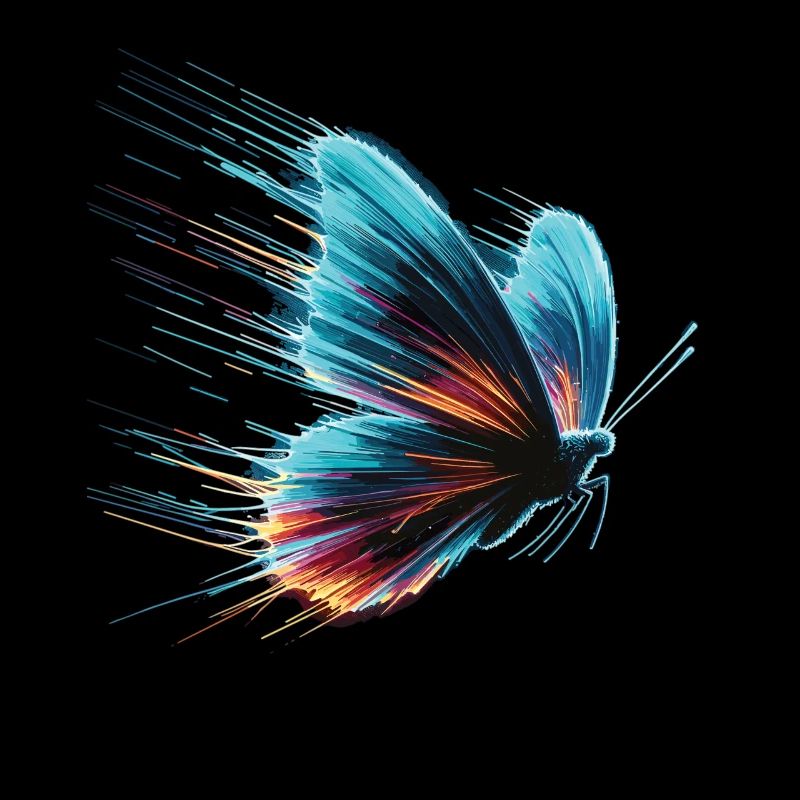 Élégance virtuelle : Papillon dans le style Pixel