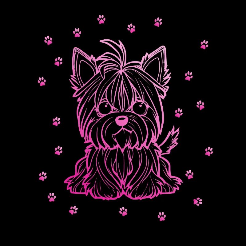 Yorkshire Terrier mit kleinen Pfoten