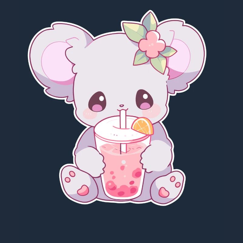 Kawaii Koala Boissons Boba Bubble Tea Chibi