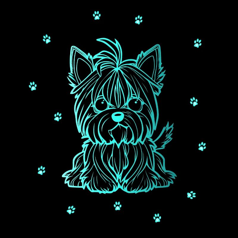 Yorkshire Terrier mit kleinen Pfoten