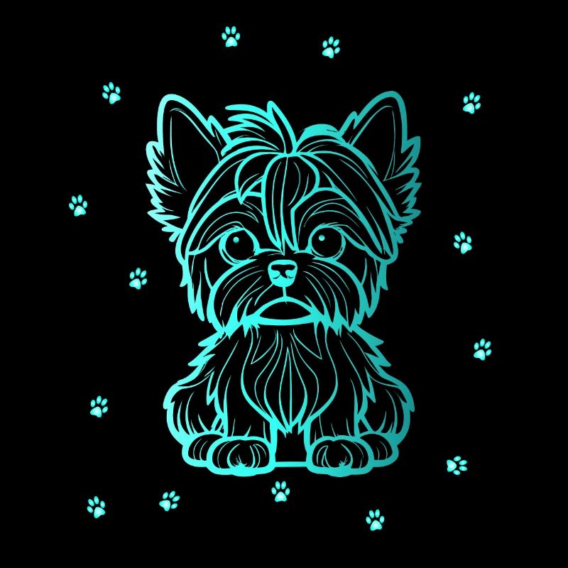 Yorkshire Terrier mit kleinen Pfoten