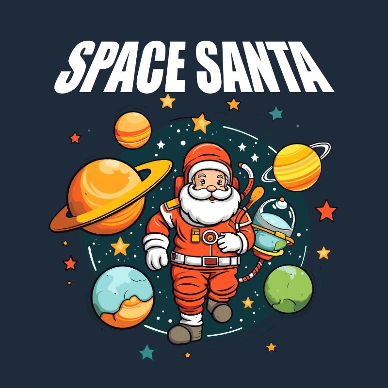 Père Noël de l’espace planète de l’espace drôle