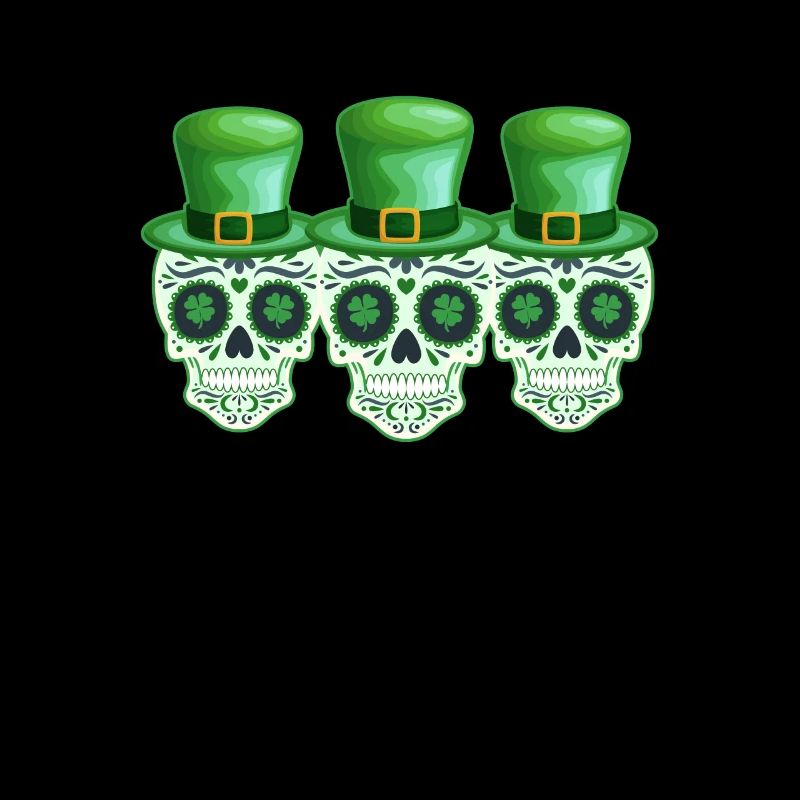 Irish Mexican Sugar Skull Leprechauns Luck