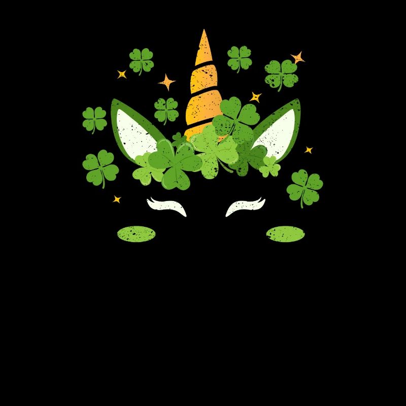 Einhorn Gesicht St. Patricks Day Irisches Klee