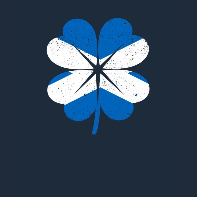 Scottish Flag Irish Shamrock Leaf
