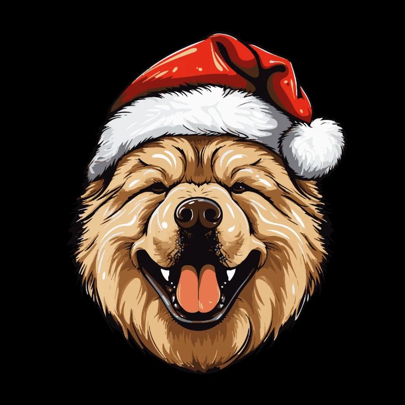 Chow Chow Dog tête de Noël