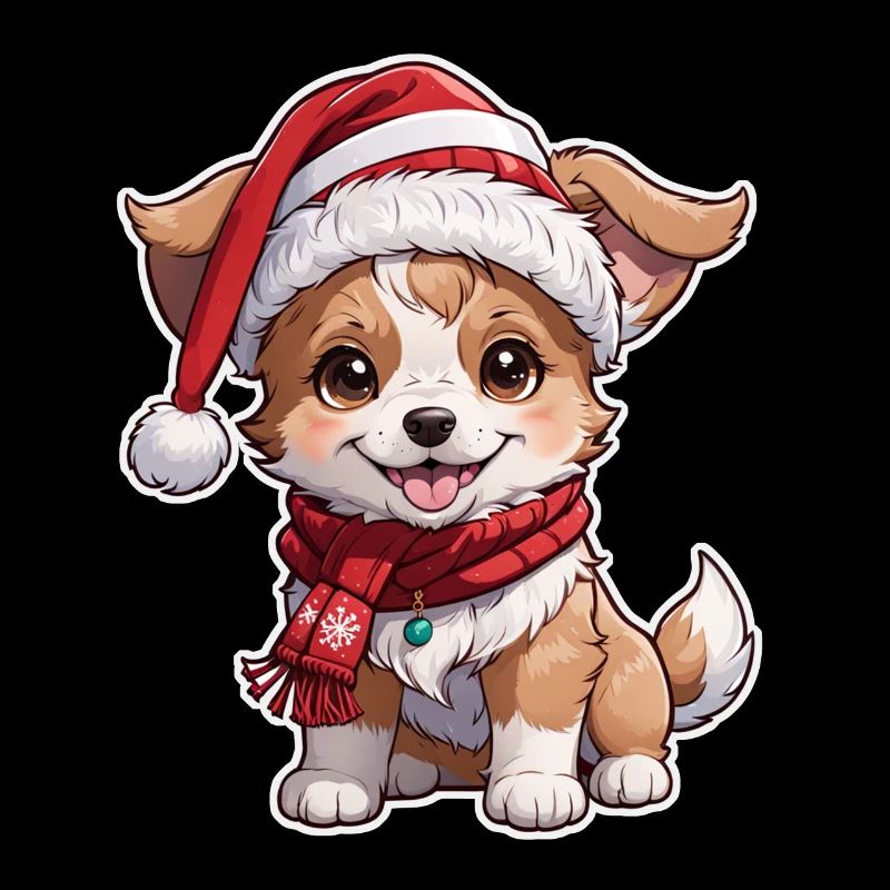 Hund mit Weihnachtsmütze
