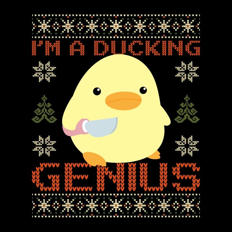 Canard avec couteau Meme - Noël Quacking Genius