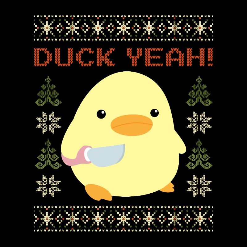 Ente mit Messer Meme - Duck Yeah Ugly Christmas