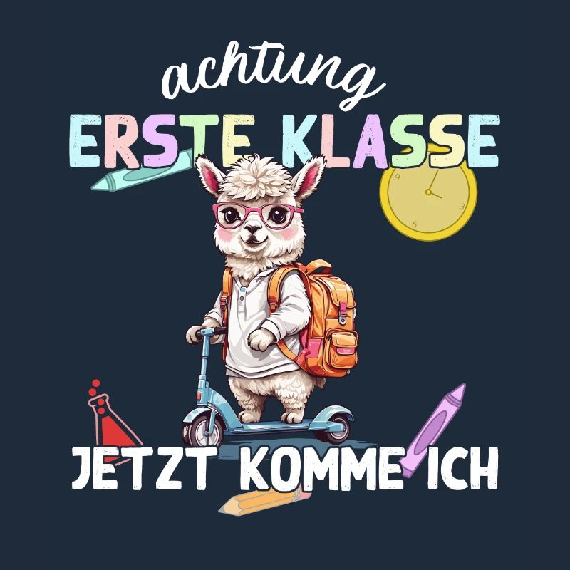 Alpaka Schulkind Roller Erste Klasse Einschulung