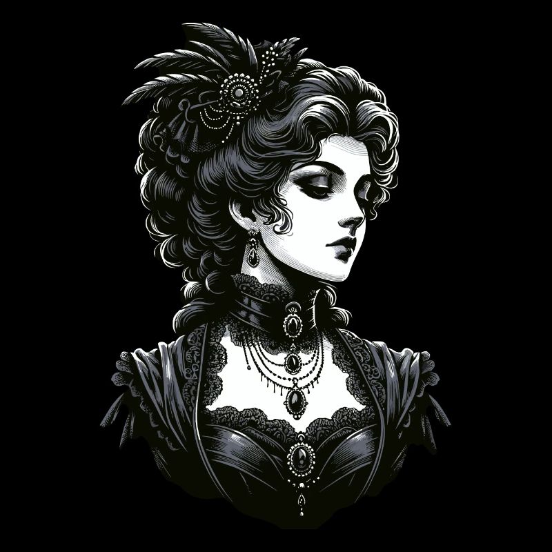 Elegant Gothic Lady: Victorian Grace