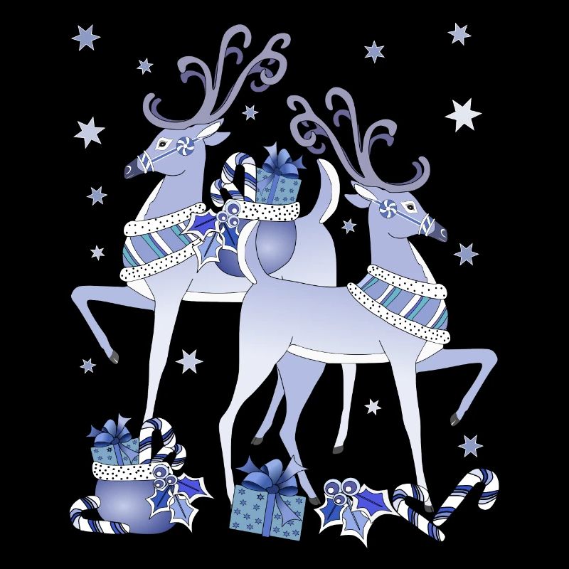 Noël Blue Deer