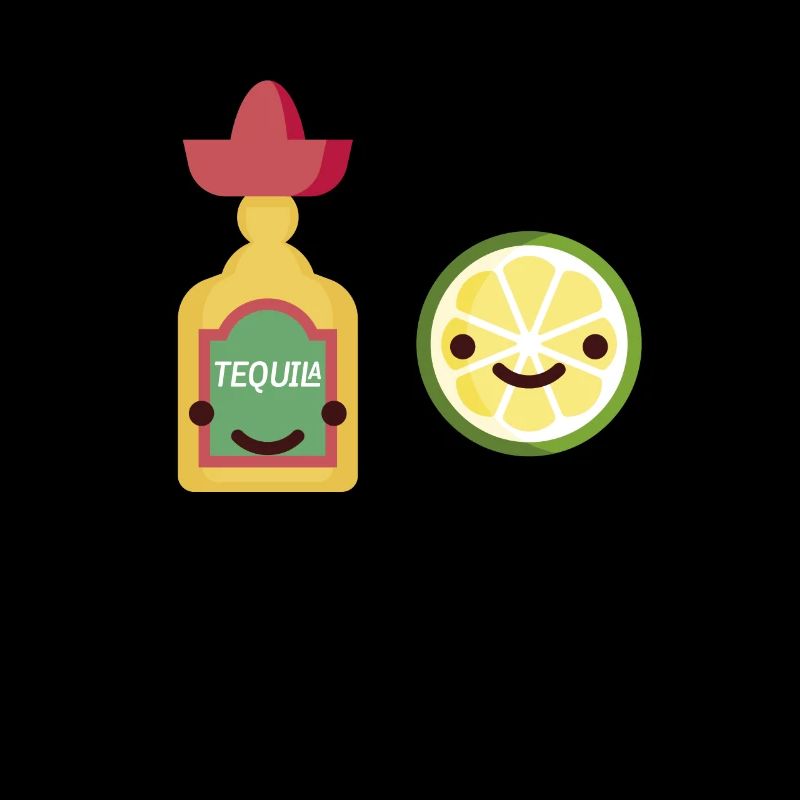 Souriant Tequila Bouteille Lime Mexicain Alcool Jeu de mots