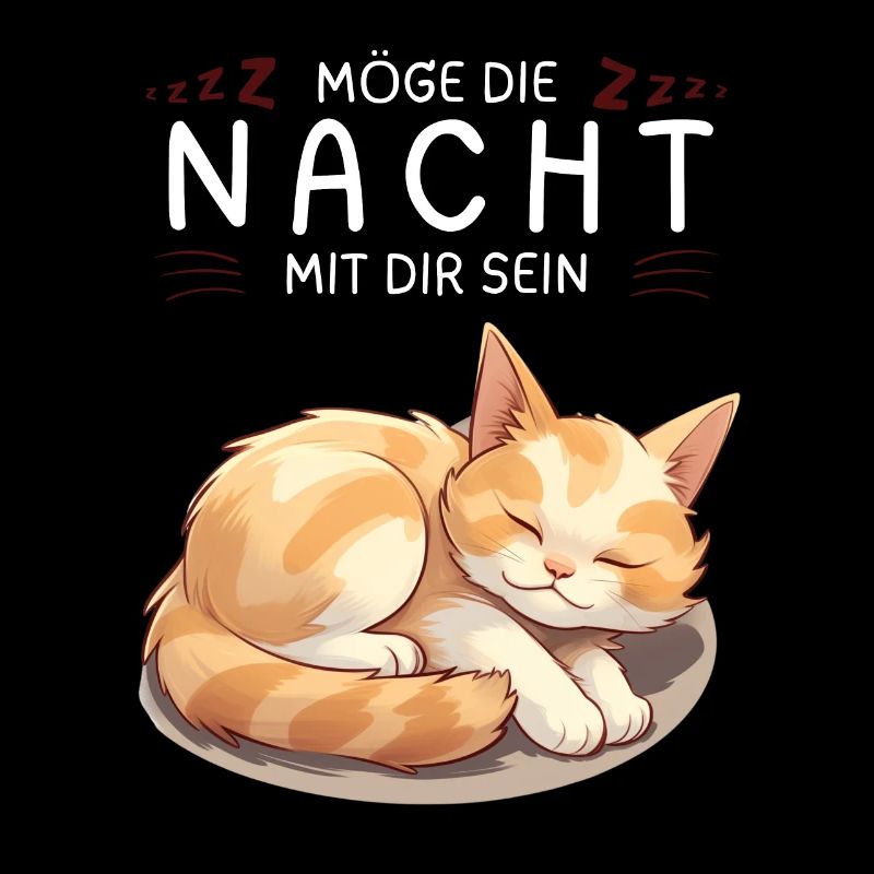 Möge die Nacht mit dir sein - Schlafshirt Katze