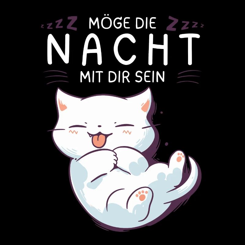 Möge die Nacht mit dir sein - Schlafshirt Katze