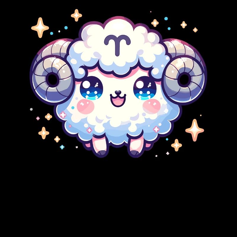 Widder Sternzeichen Kawaii Charakter Geburtstag