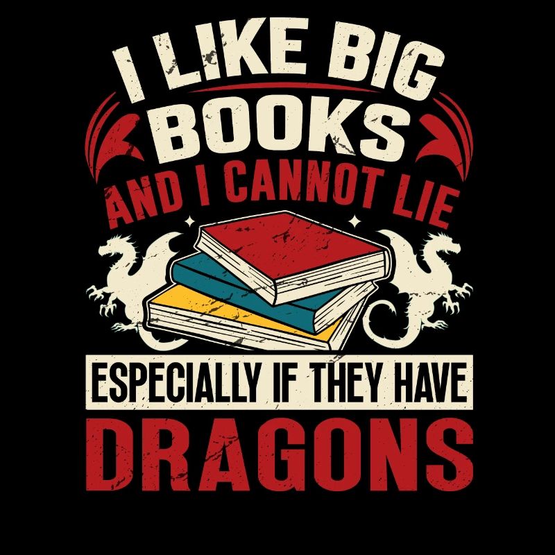 Drachen Buch Spruch - I Like Big Books