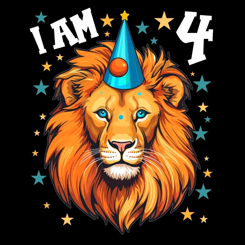 Ich bin 4 Jahre alt Löwen Löwe 4. Geburtstag