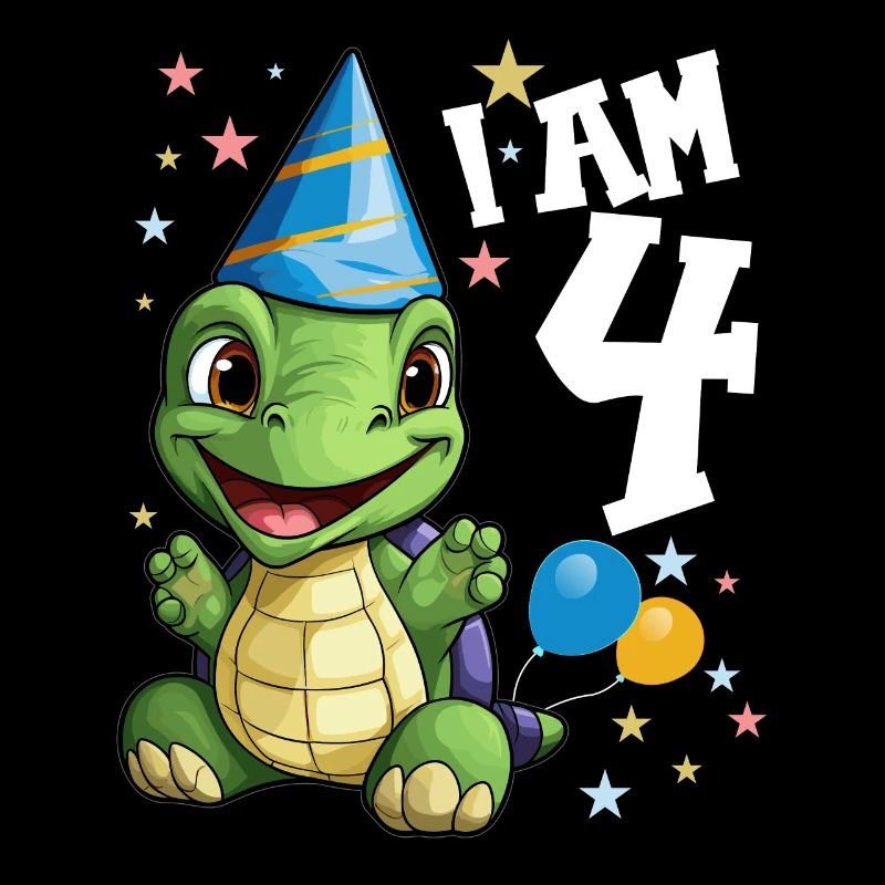 Ich bin 4 Schildkröten Schildkröte 4. Geburtstag