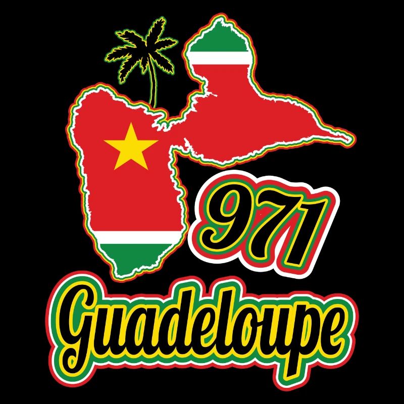 drapeau carte geographique de la guadeloupe